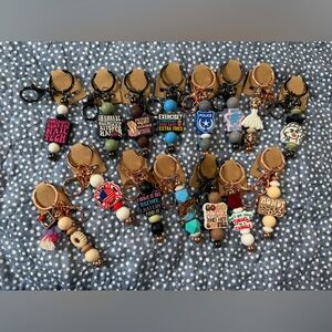 Colorful Keychain Set with Charms (set of 15)